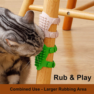 ซิลิโคนแมว tickling Scratcher ผนังมุม Groomer แผ่นแมวแปรงหวีทําความสะอาดตัวเอง - Product Image 4