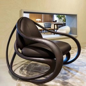 Sillón Mecedora de Diseño Italiano, Sofá Individual de Lujo Creativo, Mueble de Ocio para Sala de Estar de Villa - Product Image 1