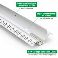 Profilé en aluminium pour éclairage LED en gros, idéal pour l'éclairage intérieur, la décoration murale et les applications de canaux de bande LED pour projets.