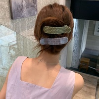 Barrettes à cheveux personnalisées avec logo, style coréen et japonais, à pois, à carreaux, à étoiles, grandes pinces requin et becs de canard pour chignon paresseux