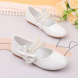 Zapatos de Niña con Lazo de Cuero PU Personalizables al por Mayor, Zapatos Planos Mary Jane Cómodos y Antideslizantes, Diseño de Princesa para Bodas - Product Image 1