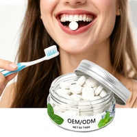 Comprimés de bain de bouche OEM/ODM pour une haleine fraîche, combattent la mauvaise haleine, zéro déchet, sans alcool, sans fluor, comprimés de dentifrice de voyage