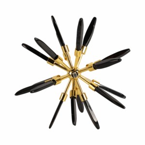Scultura Decorativa in Vetro a Forma di Stella con Accenti Metallici per Arredamento Casa, Ornamento da Tavolo per Soggiorno e Bagno - Product Image 1