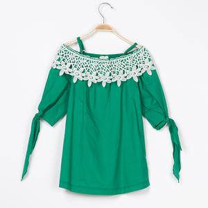 Chemisier pour fille, nouvelle collection printemps 2017, design original, épaules dénudées, manches 3/4 normales - Product Image 4