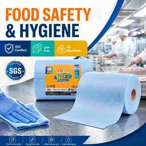 Lingettes de nettoyage pour cuisine, très absorbantes, pour surfaces, en pulpe de bois et polyester, pour usage humide et sec - Product Image 6