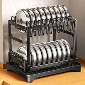 Scolapiatti Multifunzionale Moderno Minimalista in Acciaio al Carbonio per Cucina, Organizzatore da Piano di Lavoro per Stoccaggio <span class=keywords><strong>Piatti</strong></span> - Product Image 6