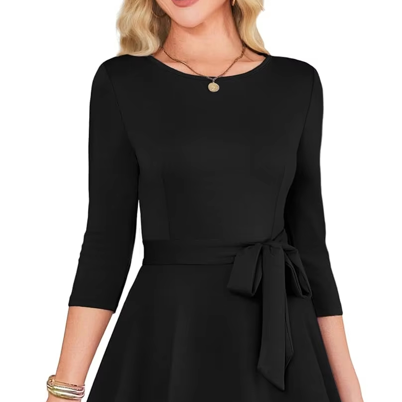 sachin and babi light blue dress Tia -3/4 Sleeve V Neck Black Striped Cocktail Dress – Gillie G's
