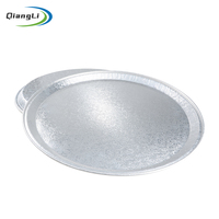 Barquettes jetables en aluminium de 16 pouces, plateaux ronds plats en aluminium pour pizzas, assiettes jetables en aluminium pour légumes, fruits