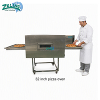 Nouveau four à pizza industriel à gaz de 32 pouces en acier inoxydable avec chaîne de convoyeur continue et machine de cuisson à convection 3D