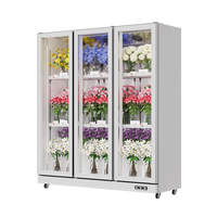 Refroidissement par air 800L 1000L 2 portes Réfrigérateur commercial pour présentoir de fleurs fraîches Réfrigérateur de stockage pour fleuriste