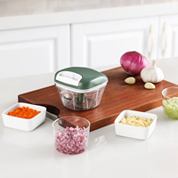Voor PS-322 Rode Keuken Multifunctionele Roestvrijstalen Handmixer Knoflooksnijder Mini Handmatige Hakmachine voor Voedsel, Vlees en Groenten
