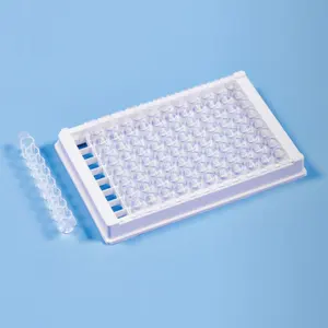Новейшая пластина для выращивания глубоких клеток высокой четкости, 96 скважин, плоское дно, съемная пластина Elisa, белая рамка