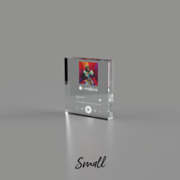 Présentoir pliable moderne en acrylique pour plaques de chansons, idéal pour une présentation élégante et unique de chansons
