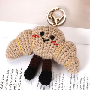 2025 Handmade Crochet Croissant Toast Vegetable Cloud Keychain Mini Cute Wool Knitted Woven Soft <b>Bag</b> Pendant Accessories <b>Gift</b> - Product Image 5
