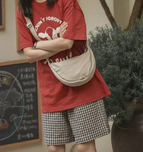 여행 캐주얼 안장 어깨 안장 지갑 호보 나일론 만두 크로스바디 슬링 백 - Product Image 5