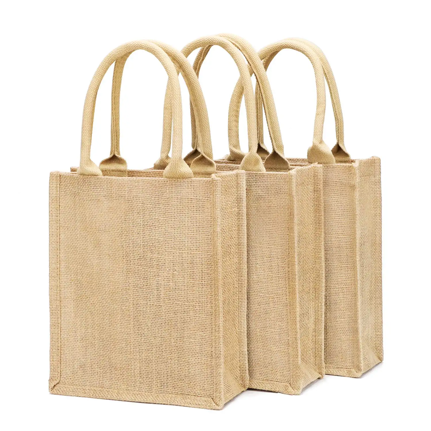 Custom Zipper Diy Blank Eco-Friendly Jute Bag Medium Reusable Jute Handle Bag Shopping Burlap Tote Bag
