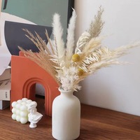 Mini bouquet naturel de roseaux de pampa, d'eucalyptus et de tournesol, style simple et luxueux, vintage, pour mariage, couronne décorative, grand modèle pour la maison