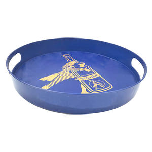 Plateau de service rond en plastique pour bar, personnalisé, transparent, antidérapant, grand plateau rond, plateaux de bar, OEM - Product Image 1