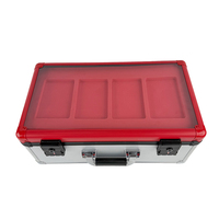 Boîte de rangement de cartes graduées à tige de traction roulante avec étui rigide à chargeur supérieur à 4 rangées pour cartes de baseball TCG en aluminium antichoc