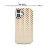 Coque de téléphone portable 17pro/15 personnalisable à faible MOQ, en TPU à pois, magnétique deux-en-un, imprimée par transfert thermique