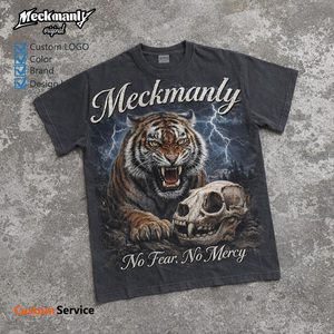 T-shirt pour homme Meckmanly 100% coton à manches courtes imprimé col rond coupe classique style décontracté - Product Image 6
