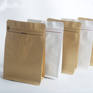 Sac en papier <span class=keywords><strong>kraft</strong></span> personnalisé avec fermeture à glissière et fenêtre, pochette debout à fond plat, pour emballage alimentaire de noix, nouilles et aliments pour animaux de compagnie - Product Image 5