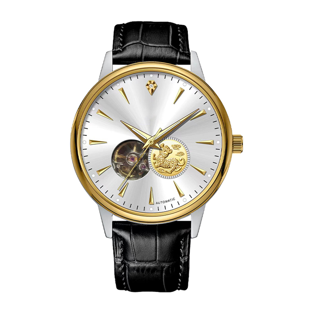 Custom Luxury Watches OEM Automatic Watch Leather Strip Mechanical Watches for Men