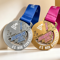 Médaille de course virtuelle personnalisée en or ou en argent, récompense sportive pour le vainqueur