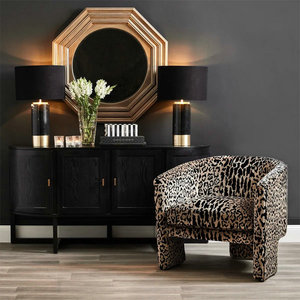 Fauteuil d'appoint en chenille à imprimé animal léopard style <span class=keywords><strong>Art</strong></span> Déco, design unique, pour salon, en bois, chaises de salon uniques à vendre - Product Image 3