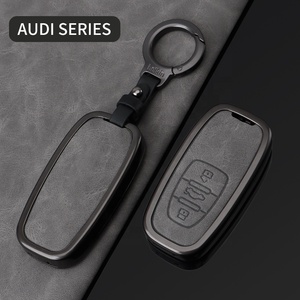 Nouveau produit gris <span class=keywords><strong>double</strong></span> cuir métal pour clés de voiture <span class=keywords><strong>clé</strong></span> de couverture de voiture nouveau design - Product Image 1