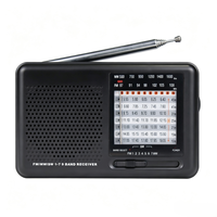 Radio de poche analogique portable 9 bandes FM/MW/SW certifiée RoHS, avec haut-parleur intégré, alimentée par piles AA, fournie par l'usine