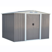 Abri de jardin en métal gris très demandé, extensible, en tôle, pour rangement d'outils, avec garantie d'usine de 5 ans