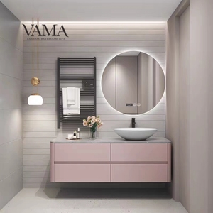 VAMA <span class=keywords><strong>Paris</strong></span> Gris Nouvelles Tendances Cabinet Quatre Tiroirs Mur Monté Flottant Salle De Bains Vanité - Product Image 5
