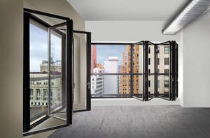 Benutzer definierte moderne zweifach gefaltete Aluminium Garage Akkordeon Tür Falten Schiebe dusche Terrassen tür Horizontal öffnende Küche - Product Image 6