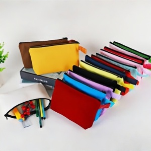 Sac à fermeture éclair vierge en toile créative, sac de rangement écologique avec taille personnalisable, trousse de toilette et de maquillage, trousse à stylos, cadeau - Product Image 2