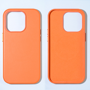 Funda protectora de teléfono de cuero sin pelo falso de colores Nappa oficial hecha <span class=keywords><strong>a</strong></span> mano para iPhone 13 14 16 17 Pro Max - Product Image 1