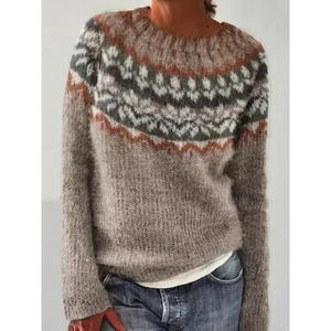 Suéter Floral para Mujer 2026, Otoño Invierno, Estilo Vintage, Manga Larga, Tejido de Punto - Product Image 5