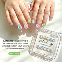 Makeauty – Autocollants pour faux ongles en PMMA, couleurs mélangées, couverture complète, 24 pièces par paquet, prix usine