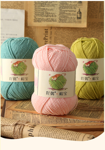 Bán Buôn Bốn-Ply Sữa Bông Sợi Quả Bóng Vừa Dày Crochet DIY Tay Đan Chất Liệu Gói Nhuộm Mô Hình Cho Búp Bê Khăn - Product Image 2