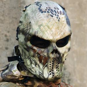 Masque de protection demi-visage en résine à imprimé serpent camouflage pour sports de plein air et costumes de fête unisexe - Product Image 2