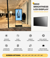 Pantalla LCD de Señalización Digital de 49 Pulgadas con Panel IPS 2K/4K Antideslumbrante, con Pantalla Táctil Android/Windows Opcional y CMS Basado en la Nube para Uso en Interiores