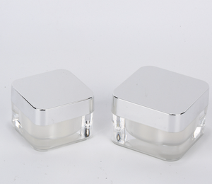 Màu Trắng rỗng Vuông Kem Jar du lịch Kích thước mỹ phẩm Acrylic bao bì vít đầu nắp nhựa hình dạng xi lanh - Product Image 4