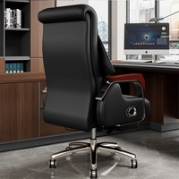 Chaise de bureau exécutive moderne en cuir, ergonomique, inclinable, avec fonction massage, pour usage domestique ou professionnel, base à cinq étoiles en acier