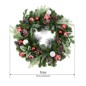 Couronne de Noël écologique en forme de cône de pin, design tendance, couronne artificielle suspendue pour la décoration de la maison - Product Image 1