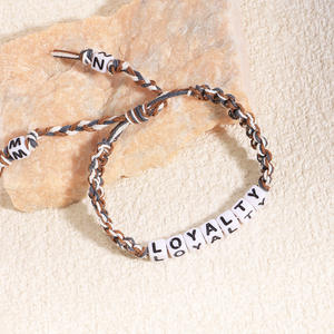 Nouveaux bracelets tendance en cordon ciré coloré tissé à la main, réglables, avec logo personnalisé, bracelets <span class=keywords><strong>d</strong></span>'<span class=keywords><strong>amitié</strong></span> pour femme - Product Image 5