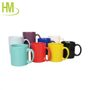 Tasse à café en céramique, glaçage personnalisé, couleur unie orange rouge noir bleu vert, porcelaine en grès, blanc lait