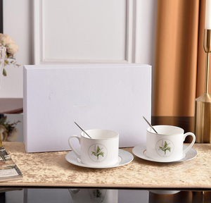 New Eco-Friendly Bone China Coffee <b>Cup</b> <b>Saucer</b> 250mL Flores Convallariae Series Minimalist High-end Afternoon <b>Tea</b> Gift - Product Image 1