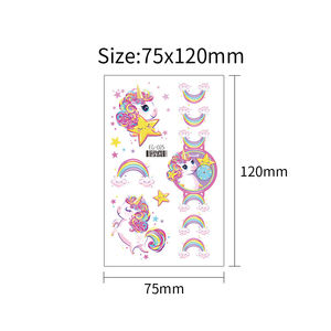 Autoadesivo del tatuaggio temporaneo dell'<span class=keywords><strong>unicorno</strong></span> di scintillio per il tatuaggio impermeabile della stella della luna del tatuaggio della ragazza dei bambini - Product Image 6