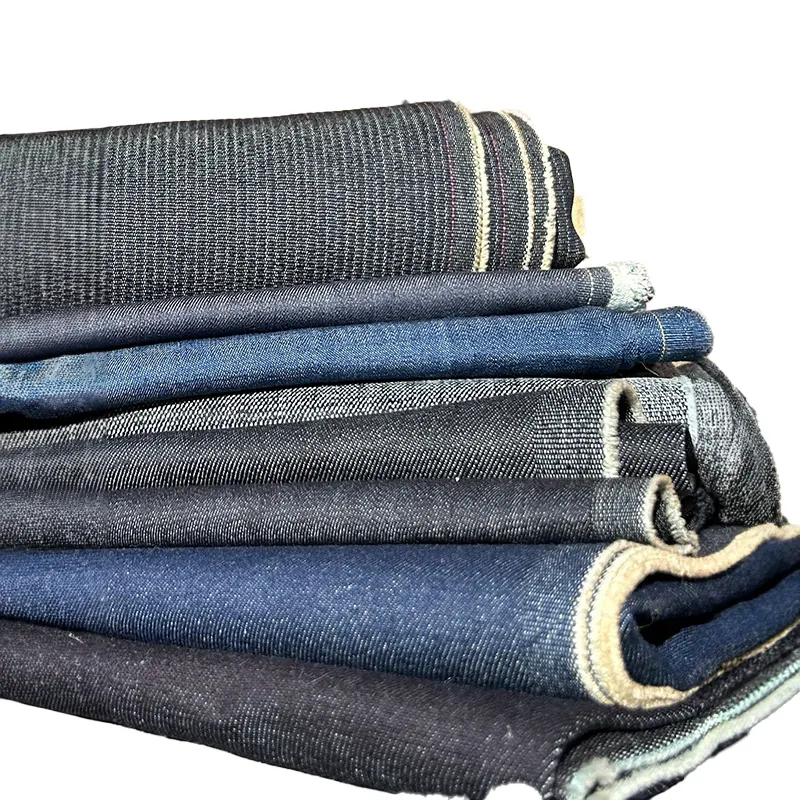 HSF pakaian kain cetak tekstil pakaian katun Selvedge kain Denim Indigo