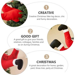 Pierna <span class=keywords><strong>de</strong></span> peluche <span class=keywords><strong>de</strong></span> Papá Noel atascada en el árbol 15 en la pierna <span class=keywords><strong>de</strong></span> elfo <span class=keywords><strong>de</strong></span> Papá Noel flexible con <span class=keywords><strong>zapatos</strong></span> negros Piernas <span class=keywords><strong>de</strong></span> elfo <span class=keywords><strong>de</strong></span> Navidad <span class=keywords><strong>de</strong></span> felpa Adornos para árboles <span class=keywords><strong>de</strong></span> Navidad - Product Image 3